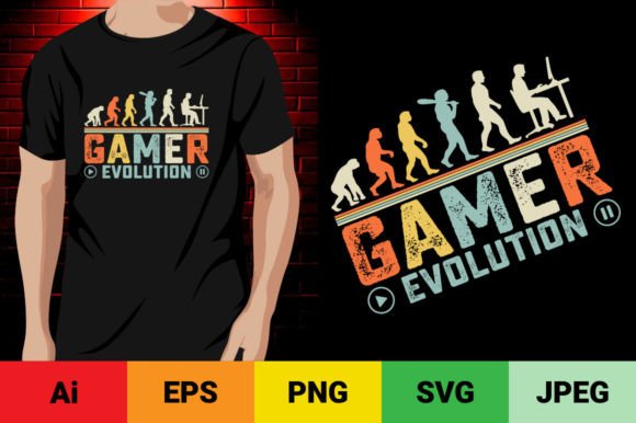 Gamer Evolution Graphics for T-Shirt Designs
