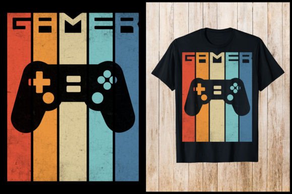Gamer Retro Vintage Gaming T-Shirt Graphics