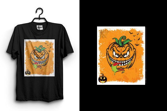Halloween Pumpkin T-Shirt Design: Graphics & Designs