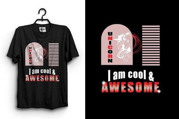 I Am Cool Awesome Unicorn T-Shirt Graphics
