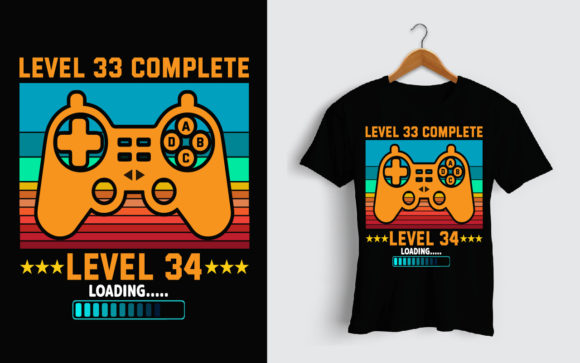 Level 33 Gamer Birthday Design: Print Templates & Graphics