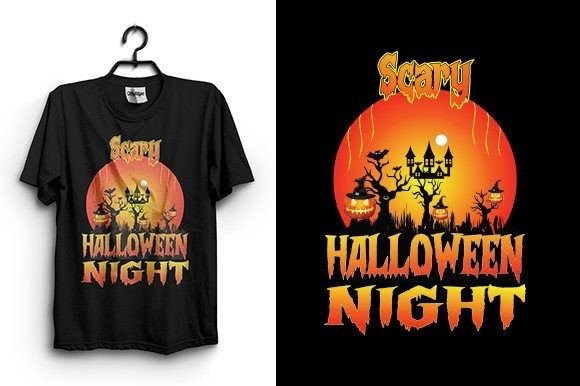 Scary Halloween Night Graphics for T-Shirt Designs